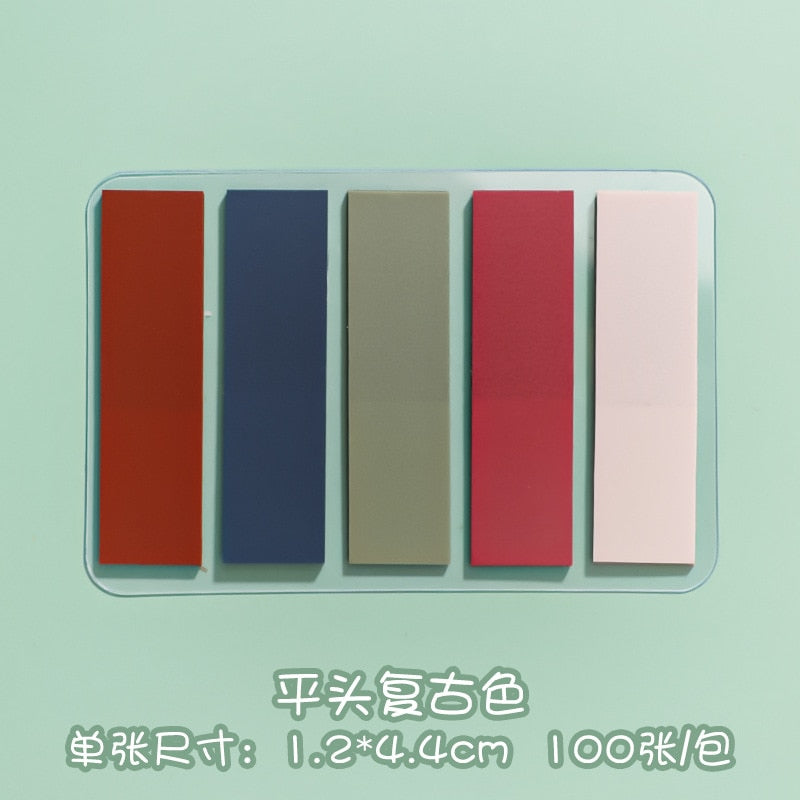 100 Sheets Morandi Color Sticky Notes Memo Pad Self Adhesive Bookmark  Memo Sticker School Office Stationery Supplies