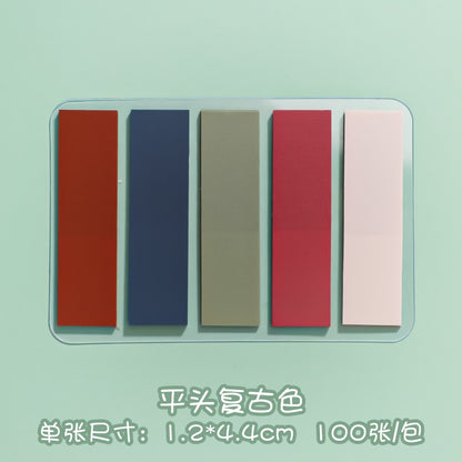 100 Sheets Morandi Color Sticky Notes Memo Pad Self Adhesive Bookmark  Memo Sticker School Office Stationery Supplies