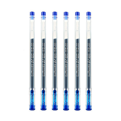 6 Pcs/Set 0.38mm Large-capacity Ink Diamond Tip Gel Pen Black/Blue/Red Refill Exam Signing Writing School Office Supplies