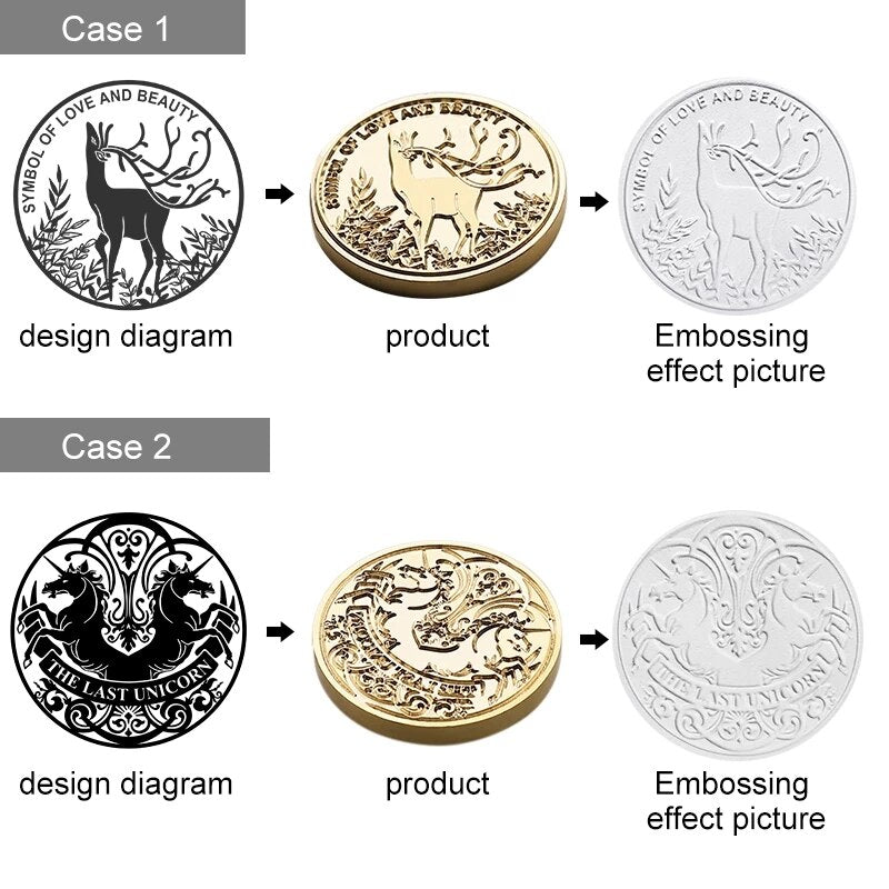 Custom LOGO for embosser stamp / double letter /Wedding Design Notary Embossing Seals Custom Stamp Diameter /custom your design