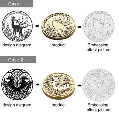 Custom LOGO for embosser stamp / double letter /Wedding Design Notary Embossing Seals Custom Stamp Diameter /custom your design