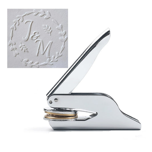 Custom LOGO for embosser stamp / double letter /Wedding Design Notary Embossing Seals Custom Stamp Diameter /custom your design