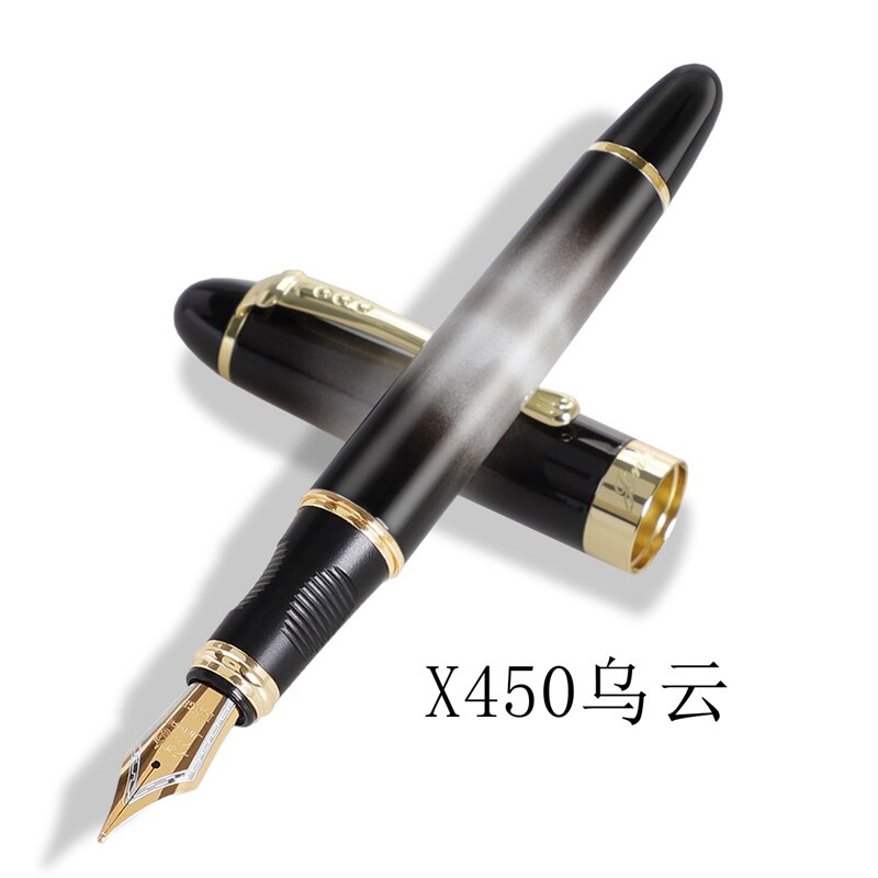 Jinhao X450 Fountain Pens Fine Nib 0.7mm Gold Clip Metal Inking Pens for Student School Office Supplies Writing Stationery