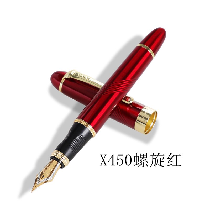 Jinhao X450 Fountain Pens Fine Nib 0.7mm Gold Clip Metal Inking Pens for Student School Office Supplies Writing Stationery