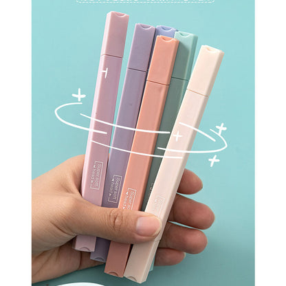 6pcs/set double-headed highlighter kawaii stationery color marker school supplies student marker textbook highlighter