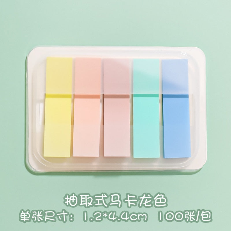 100 Sheets Morandi Color Sticky Notes Memo Pad Self Adhesive Bookmark  Memo Sticker School Office Stationery Supplies