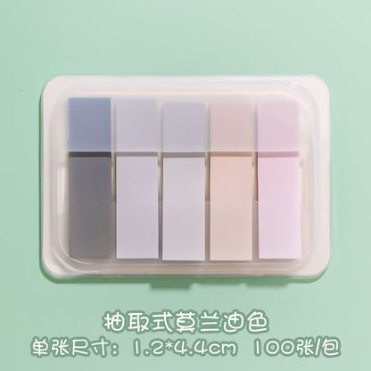 100 Sheets Morandi Color Sticky Notes Memo Pad Self Adhesive Bookmark  Memo Sticker School Office Stationery Supplies