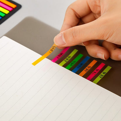 160/300Pcs Color Stickers Transparent Fluorescent Index Tabs Flags Sticky Note Stationery Children Gifts School Office Supplies