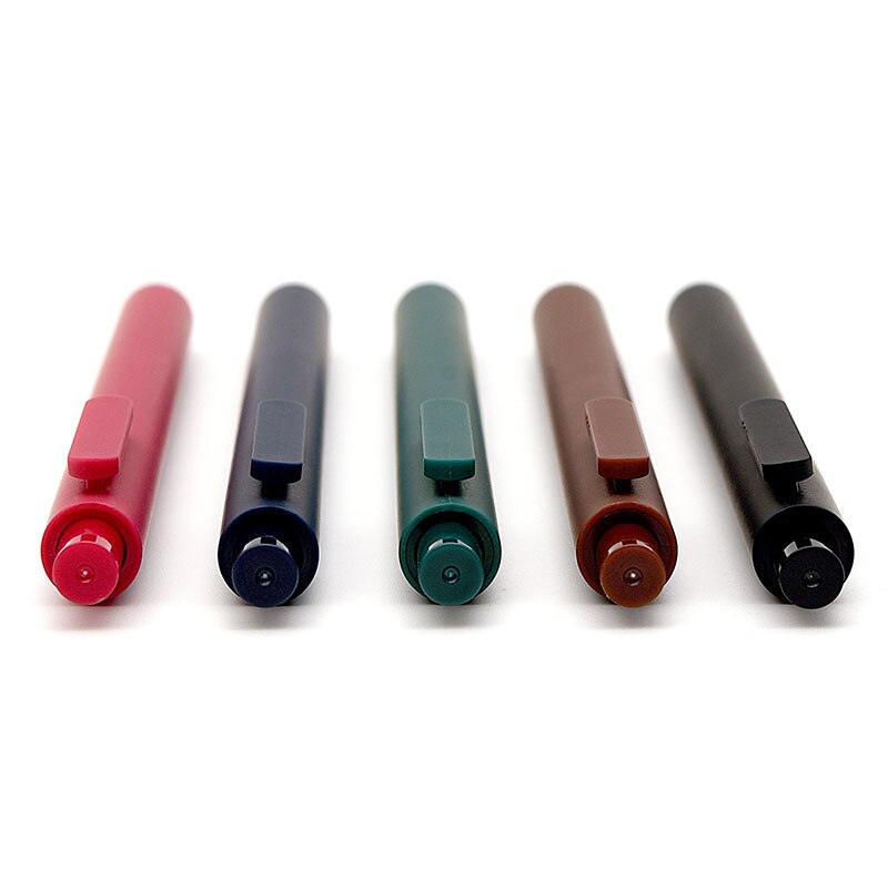 5pcs/box Kaco Retro Dark Colored Gel Pens Retractable 0.5mm Fine Point Dark-red/green/brown/blue Black Pens for Journaling