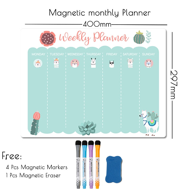 Magnetic Whiteboard Weekly Monthly Planner Calendar Sadhu Board for Note  Fridge Stickers Erasable Dry Erase Blackboard for Wall