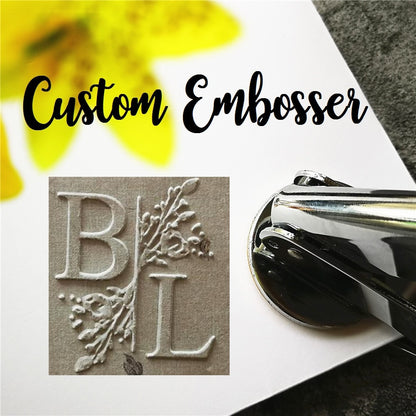 Custom LOGO for embosser stamp / double letter /Wedding Design Notary Embossing Seals Custom Stamp Diameter /custom your design