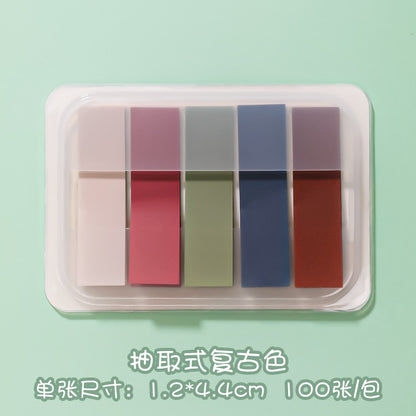 100 Sheets Morandi Color Sticky Notes Memo Pad Self Adhesive Bookmark  Memo Sticker School Office Stationery Supplies